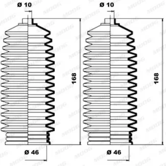 Jeu de joints-soufflets, direction MOOG K150165