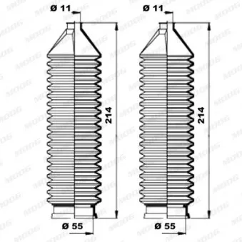 Jeu de joints-soufflets, direction MOOG K150166