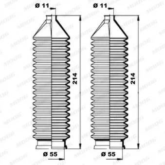 Jeu de joints-soufflets, direction MOOG K150167