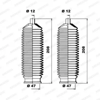 Jeu de joints-soufflets, direction MOOG K150168
