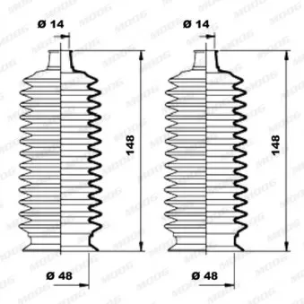 Jeu de joints-soufflets, direction MOOG K150170