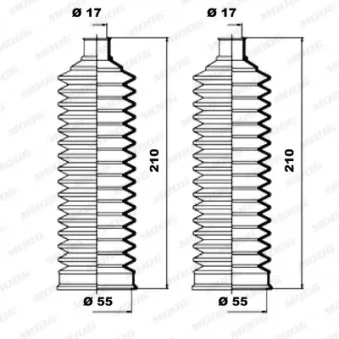 Jeu de joints-soufflets, direction MOOG K150172
