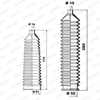 Jeu de joints-soufflets, direction MOOG K150174