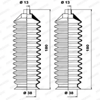 Jeu de joints-soufflets, direction MOOG K150176