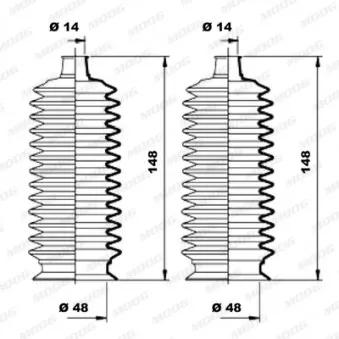 Jeu de joints-soufflets, direction MOOG K150177