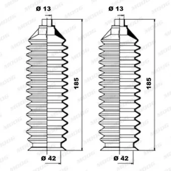 Jeu de joints-soufflets, direction MOOG K150178