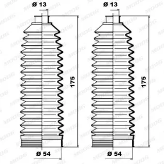 Jeu de joints-soufflets, direction MOOG K150179