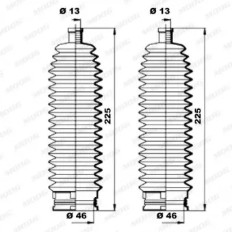 Jeu de joints-soufflets, direction MOOG K150180