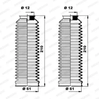 Jeu de joints-soufflets, direction MOOG K150181