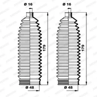 Jeu de joints-soufflets, direction MOOG K150182