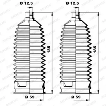 Jeu de joints-soufflets, direction MOOG K150184