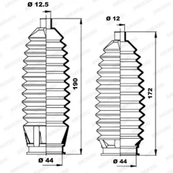 Jeu de joints-soufflets, direction MOOG K150185