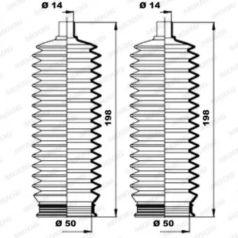 Jeu de joints-soufflets, direction MOOG K150186