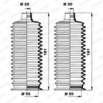 Jeu de joints-soufflets, direction MOOG K150188