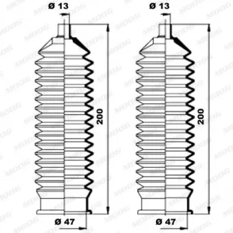 Jeu de joints-soufflets, direction MOOG K150193