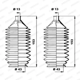 Jeu de joints-soufflets, direction MOOG K150194