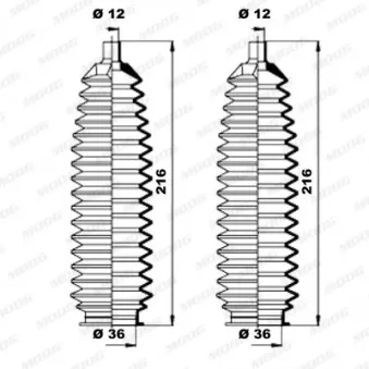 Jeu de joints-soufflets, direction MOOG K150203