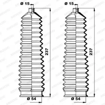 Jeu de joints-soufflets, direction MOOG K150204