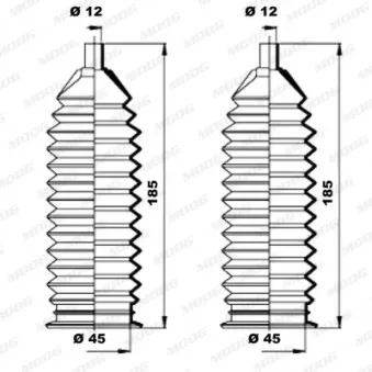Jeu de joints-soufflets, direction MOOG K150206