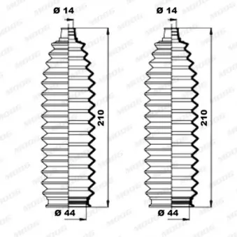 Jeu de joints-soufflets, direction MOOG K150207
