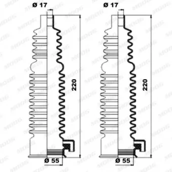 Jeu de joints-soufflets, direction MOOG K150218