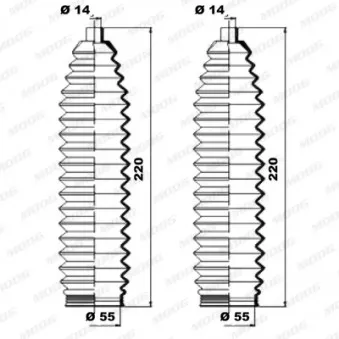 Jeu de joints-soufflets, direction MOOG K150219