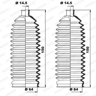 Jeu de joints-soufflets, direction MOOG K150230