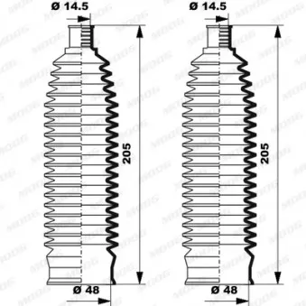 Jeu de joints-soufflets, direction MOOG K150235
