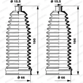 Jeu de joints-soufflets, direction MOOG K150237