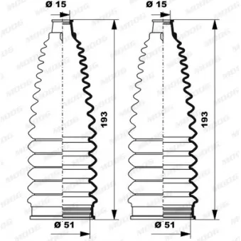 Jeu de joints-soufflets, direction MOOG K150238