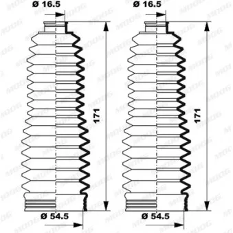 Jeu de joints-soufflets, direction MOOG K150239