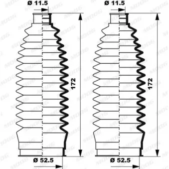 Jeu de joints-soufflets, direction MOOG K150240