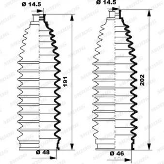 Jeu de joints-soufflets, direction MOOG K150248