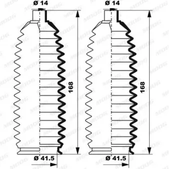 Jeu de joints-soufflets, direction MOOG K150255