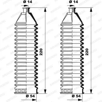 Jeu de joints-soufflets, direction MOOG K150256