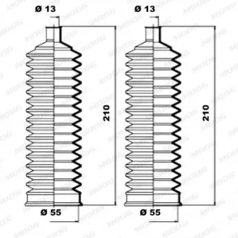 Jeu de joints-soufflets, direction MOOG K150258