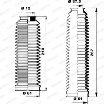 Jeu de joints-soufflets, direction MOOG K150259
