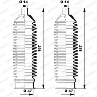 Jeu de joints-soufflets, direction MOOG K150264