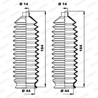 Jeu de joints-soufflets, direction MOOG K150267