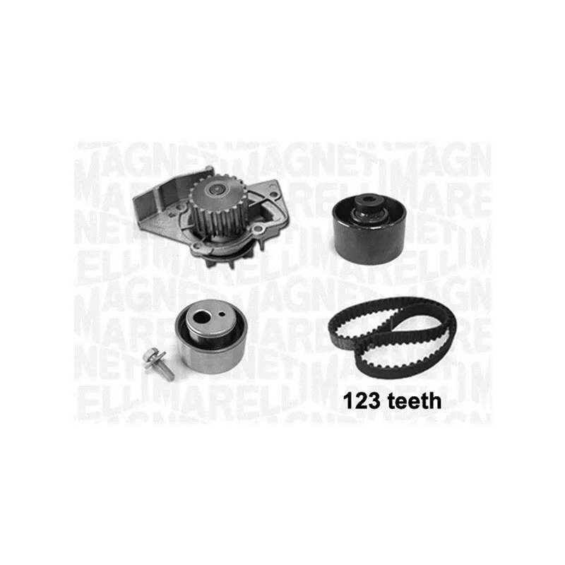 Pompe à eau + kit de courroie de distribution MAGNETI MARELLI 341404160001