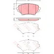 Jeu de 4 plaquettes de frein avant TRW GDB3401 - Visuel 1