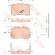 Jeu de 4 plaquettes de frein arrière TRW GDB3482 - Visuel 1