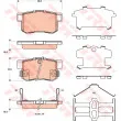 Jeu de 4 plaquettes de frein arrière TRW GDB3516 - Visuel 1