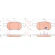Jeu de 4 plaquettes de frein avant TRW GDB4128 - Visuel 1