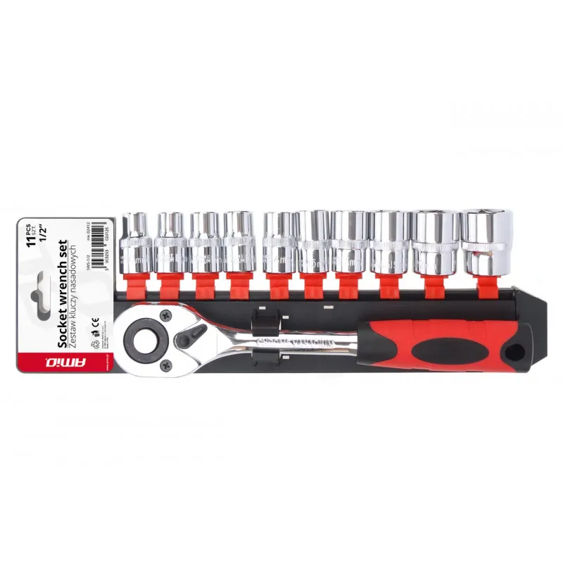 Jeu de cliquet et douilles 1/2" (10 - 24mm) 11 pcs AMIO 02412