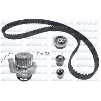 Pompe à eau + kit de courroie de distribution DOLZ KD165