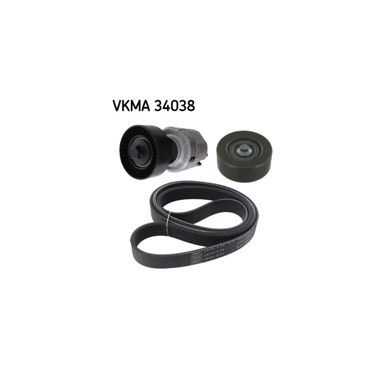 Jeu de courroies trapézoïdales à nervures SKF VKMA 34038