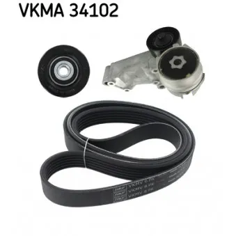 Jeu de courroies trapézoïdales à nervures SKF VKMA 34102