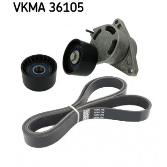 Jeu de courroies trapézoïdales à nervures SKF VKMA 36105