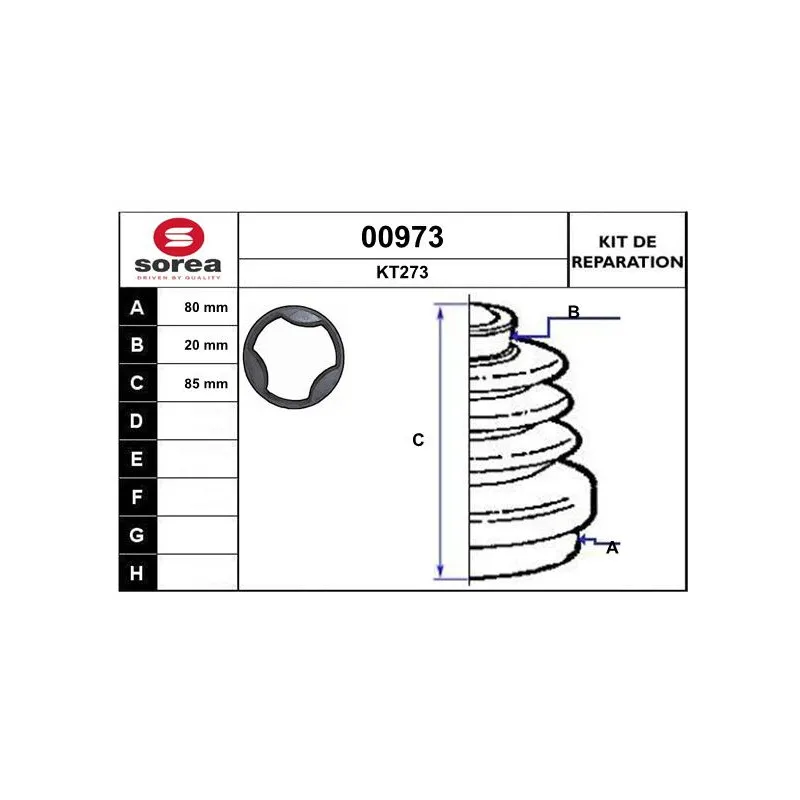 Soufflets de cardan avant SNRA 00973